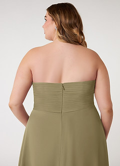 Azazie Arabella Allure Bridesmaid Dresses Moss Green A-Line Sweetheart Neckline Chiffon Convertible Dress image14