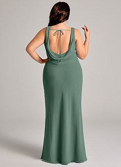 Azazie Rylina Bridesmaid Dresses Sea Moss Mermaid Pleated Chiffon Dress image11