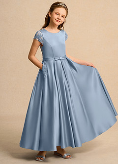 Azazie Bunny Girl vestidos de niña de las flores Vestido de Azul Polvoriento de Encaje de Princesa image1