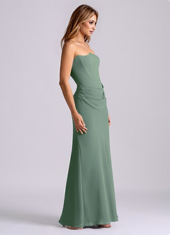 Azazie Debby Bridesmaid Dresses Eucalyptus Mermaid Strapless Chiffon Dress image5