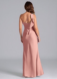 Azazie Driea Brudtärnklänningar Klä av Sjöjungfru i Stretch Satin Ena axeln Rosett image2