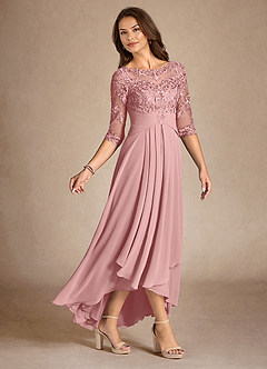 Azazie Marietta vestidos de madre de la novia Vestido Rosa Polvorienta de Encaje de Corte en A image2