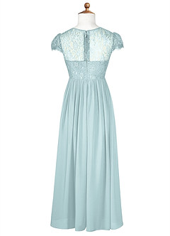 Azazie Delevingne Junior Robe Trapèze en Mousseline de soie Dentelle Brume image7