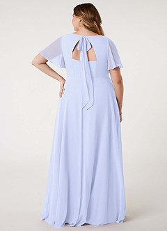 Azazie Kimber Bridesmaid Dresses Lavender A-Line Flounce Sleeve Chiffon Dress image10