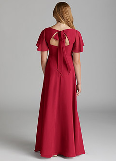 Azazie Kimber Junior Scarlet A-Line Pleated Chiffon Dress image2