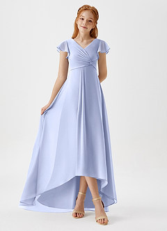Azazie Breanne Junior Ice A-Line Chiffon Dress image2