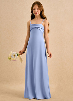 Azazie Mirabella Girls Formal Robe Demoiselle D'honneur Fillette Robe Fourreau en Satin extensible Décolleté en cœur Eis image2