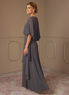 Azazie Bowie Mother of the Bride Dresses Steel Grey A-Line Chiffon Dress image3