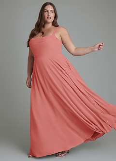 Azazie Shaude Bridesmaid Dresses Antique Rose A-Line Pleated Chiffon Dress image10