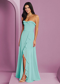 Barbie ♥ Azazie Bridesmaid Dresses Aqua A-Line Sweetheart Neckline Chiffon Dress image1