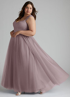 Azazie Luxi Bridesmaid Dresses Dusk A-Line Pleated Tulle Dress image9