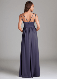 Azazie Emree Maternity Bridesmaid Dresses A-Line Stretch Satin Floor-Length Dress with Pockets image2