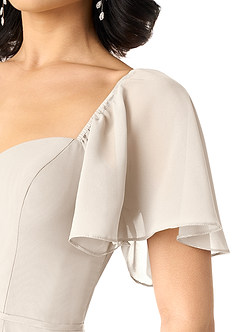Azazie Chloe At-home Try On Dresses Terracotta A-Line Sweetheart Neckline Chiffon Dress image6