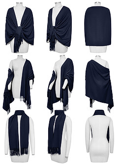 front Solid Fringe Shawl