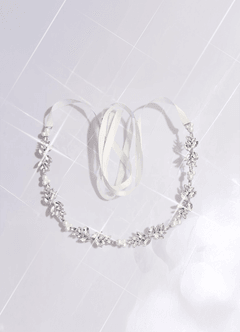 Pearl and Crystal Leaf Sash