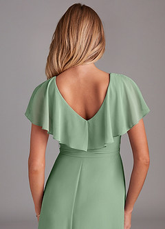 Azazie Lainey Abiti da Damigella Abito A-Line in Chiffon Con Tasche Matcha image2
