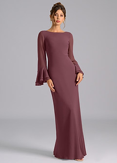 Azazie Leone Bridesmaid Dresses Sangria Mermaid Corset Chiffon Dress image4
