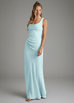 Azazie Asa Bridesmaid Dresses Sea Glass Sheath Corset Chiffon Dress image5
