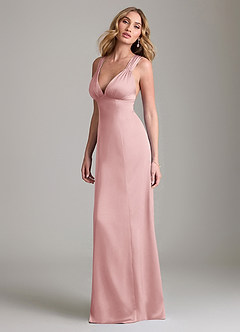 Azazie Cemion Bridesmaid Dresses Dusty Rose A-Line Stretch Satin Dress image5