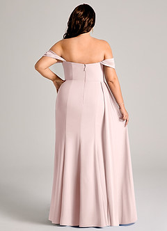 Azazie Amyra Jurken voor bruidsmeisjes Converteerbaar Jurk van Chiffon met Kolom Off the Shoulder Blozend Roze image14