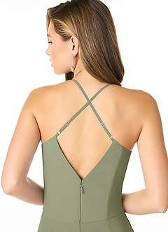 Azazie Carolina Abiti da Damigella Abito Sirena in Chiffon Increspato Pistacchio image5