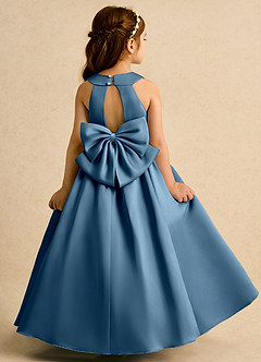Azazie Daisies Robe Demoiselle D'honneur Fillette Robe Princesse en Mat Satiné Arc Bermude image7