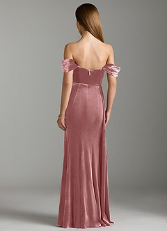 Azazie Amyra Vestidos de damas de honor Vestido de Rosa Polvorienta de terciopelo de Corte Recto Convertible con Vestidos sin tirantes image9