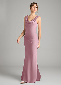 Azazie Rylina Bridesmaid Dresses Vintage Mauve Mermaid Stretch Satin Dress image2