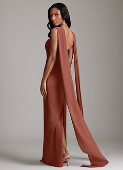 Azazie Sonora Suknie dla druhen Osłona Bez ramiączek Satyna elastyczna Do ziemi Sukienka image2