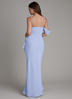 Azazie Yura Bridesmaid Dresses Ice Mermaid Off the Shoulder Chiffon Dress image3