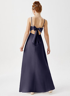 Azazie Shale Junior Stormy A-Line Stretch Satin Dress image3