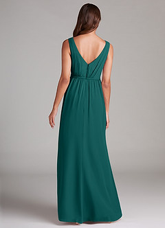 Azazie Tanicia Bridesmaid Dresses Peacock A-Line Pleated Chiffon Dress image7
