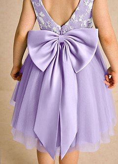 Azazie Butterfly Flower Girl Dresses Lilac A-Line Lace Dress image6