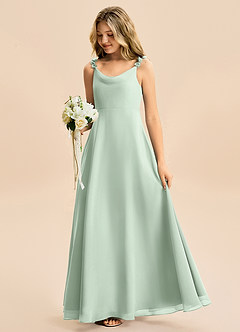 Azazie Elodie Junior Agave A-Line Chiffon Dress image5
