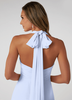 Azazie Fifi Brautjungfernkleider Wandelbar A-Linie Schulterfrei Chiffon Kleid Eis image4