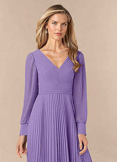Azazie Zina Mother of the Bride Dresses Tahiti A-Line Pleated Chiffon Dress image9