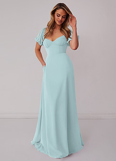 Barbie ♥ Azazie Bridesmaid Dresses Mist A-Line Pleated Chiffon Dress image5