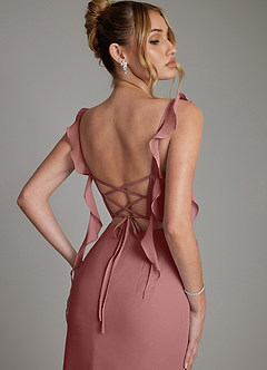 Azazie Jessamine Bridesmaid Dresses Desert Rose Mermaid Corset Chiffon Dress image2