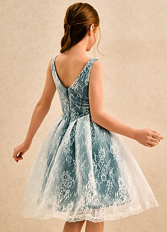 Azazie Cubbie Girls Formal Blumenmädchenkleider A-Linie Spitze Kleid Kiefer image2