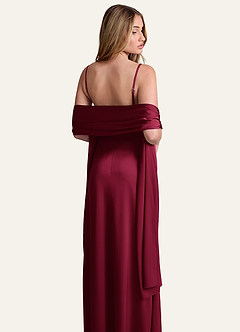 front Azazie Dopasowany kolorowy szal z elastycznej satyny