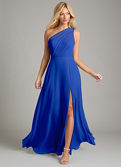 Azazie Phaedra Suknie dla druhen Linia A Jedno ramię Szyfon Do ziemi Sukienka image12