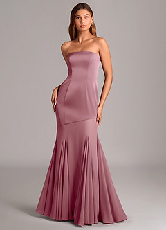 Azazie Uma Vestidos de damas de honor Vestido de Malva Vintage de Gasa de Corte Sirena Convertible con Sin tirantes image1