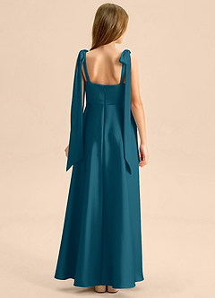 Azazie Halley Junior Klä av A-Line i Stretch Satin Rosett image2