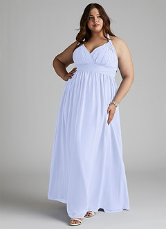 Azazie Ashia Final Sale Lavender A-Line Pleated Chiffon Dress image7