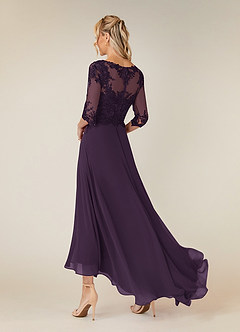 Azazie Monza Mother of the Bride Dresses Plum A-Line Lace Chiffon Dress image4