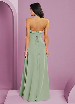 Barbie ♥ Azazie Bridesmaid Dresses Dusty Sage A-Line Sweetheart Neckline Chiffon Dress image2