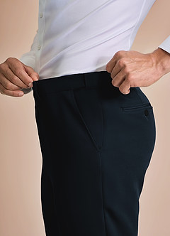 front James Navy Blue Structured Stretch Dress Pants
