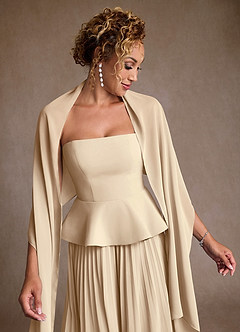 Azazie Josabeth Mother of the Bride Dresses Champagne A-Line Pleated Chiffon Dress image7