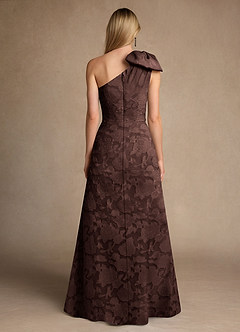 Azazie Easton Mother of the Bride Dresses Ganache Ball-Gown One Shoulder Floral Burnout Dress image2