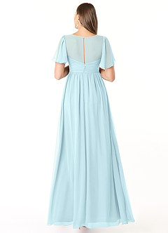 Azazie Verna Maternity Bridesmaid Dresses A-Line V-Neck Ruched Chiffon Floor-Length Dress image2
